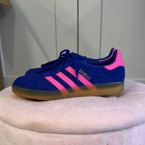 Adidas Gazelle Blue and Pink Sneakers